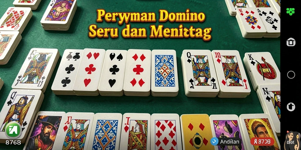 Tampilan menarik dari gameplay Domino dalam 8768 yang mendebarkan.