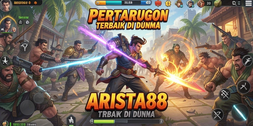 Tampilan seru dari gameplay ARISTA88 yang menampilkan pertarungan epik.