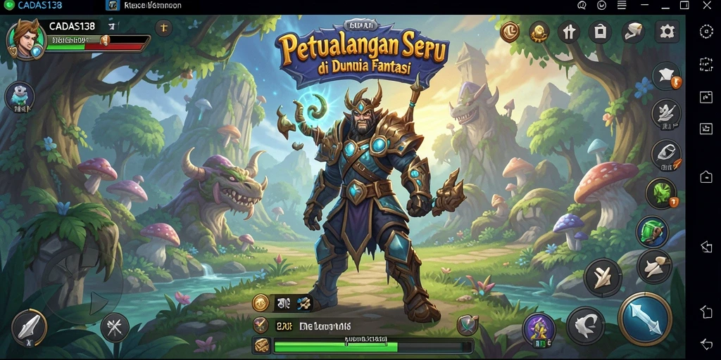 Tampilan gameplay menakjubkan dengan aksi seru di dunia petualangan.