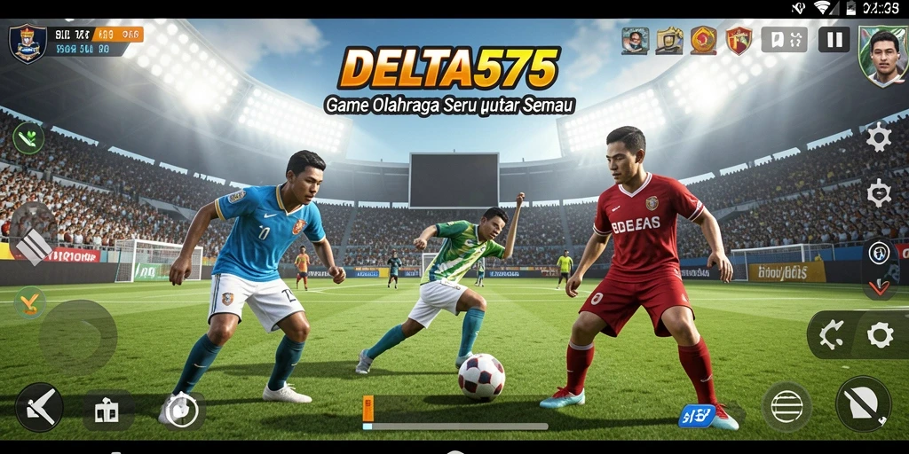 Tampilan gameplay seru dari DELTA575 saat pertandingan olahraga.