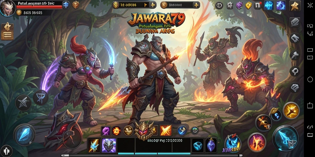 Menampilkan aksi pertempuran seru dalam JAWARA79, game ARPG yang menarik.