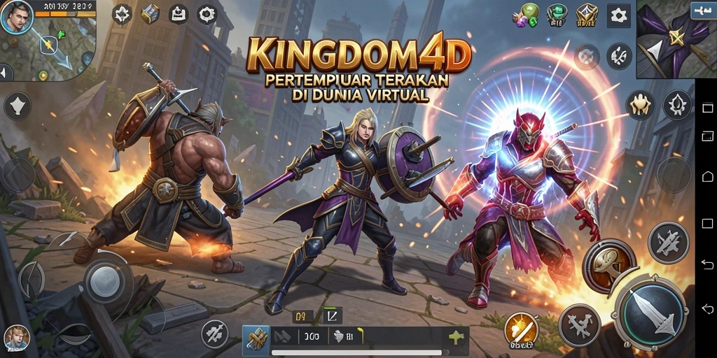 Tampilan gameplay seru dalam KINGDOM4D di arena Battle Royale.