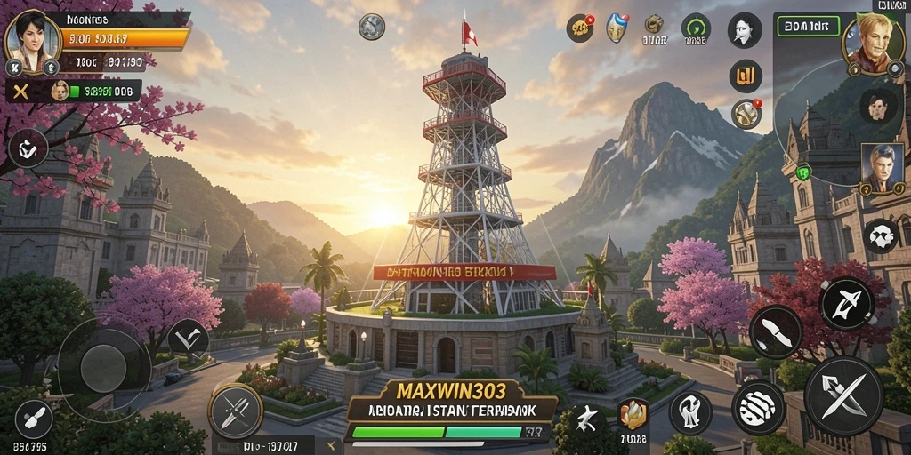 Tampilan mendebarkan dari gameplay Tower Defense di MAXWIN303.