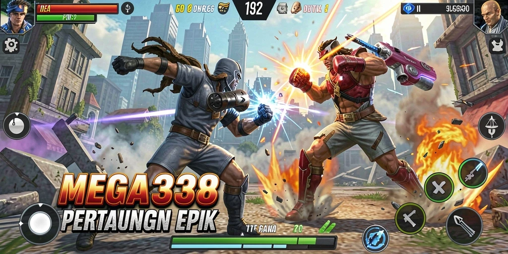 Tampilan menarik dari gameplay pertarungan MEGA338 yang mendebarkan.