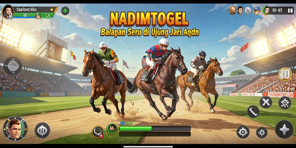 Tampilan menarik dari gameplay balapan NADIMTOGEL yang mendebarkan.