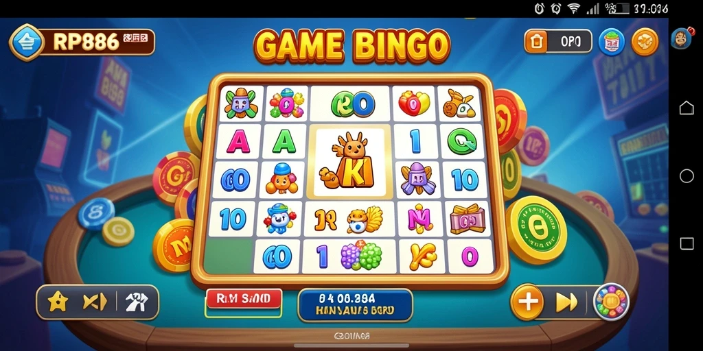 Screenshot gameplay RP886 menampilkan suasana seru permainan Bingo.