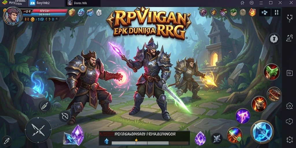 Screenshot utama RPVIP2 menampilkan karakter dalam pertempuran epik.