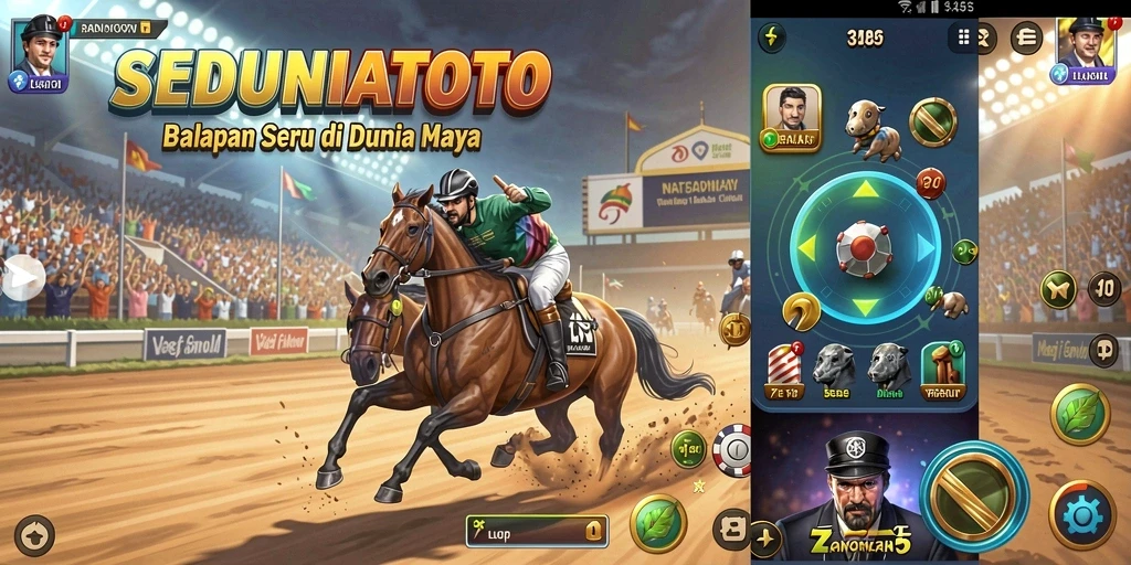 Gameplay SEDUNIATOTO dengan grafik balap yang menakjubkan.