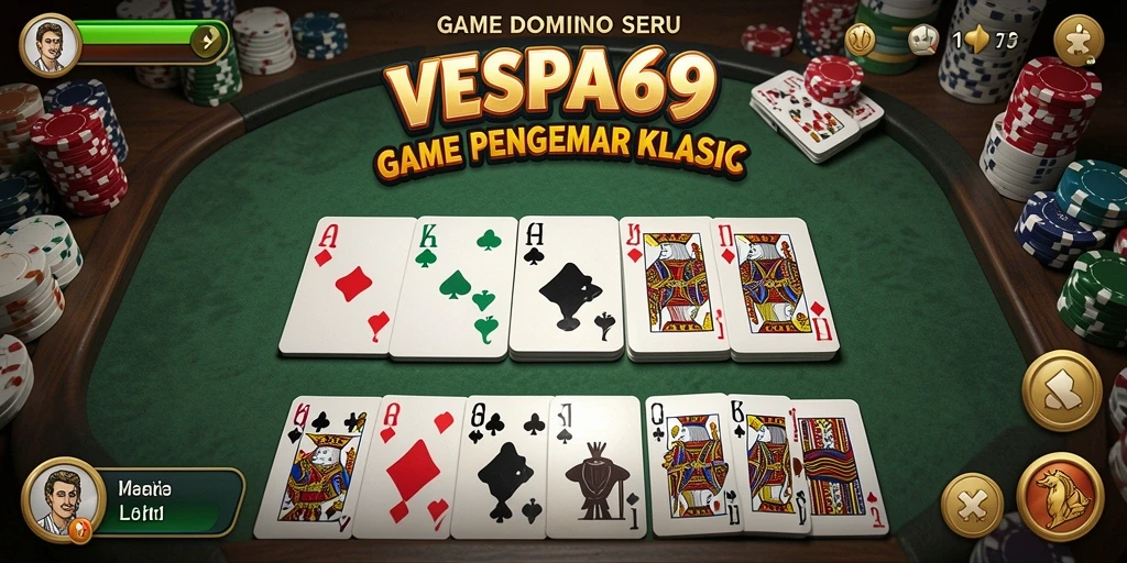 Tampilan gameplay seru dalam VESPA69 dengan domino yang menarik.